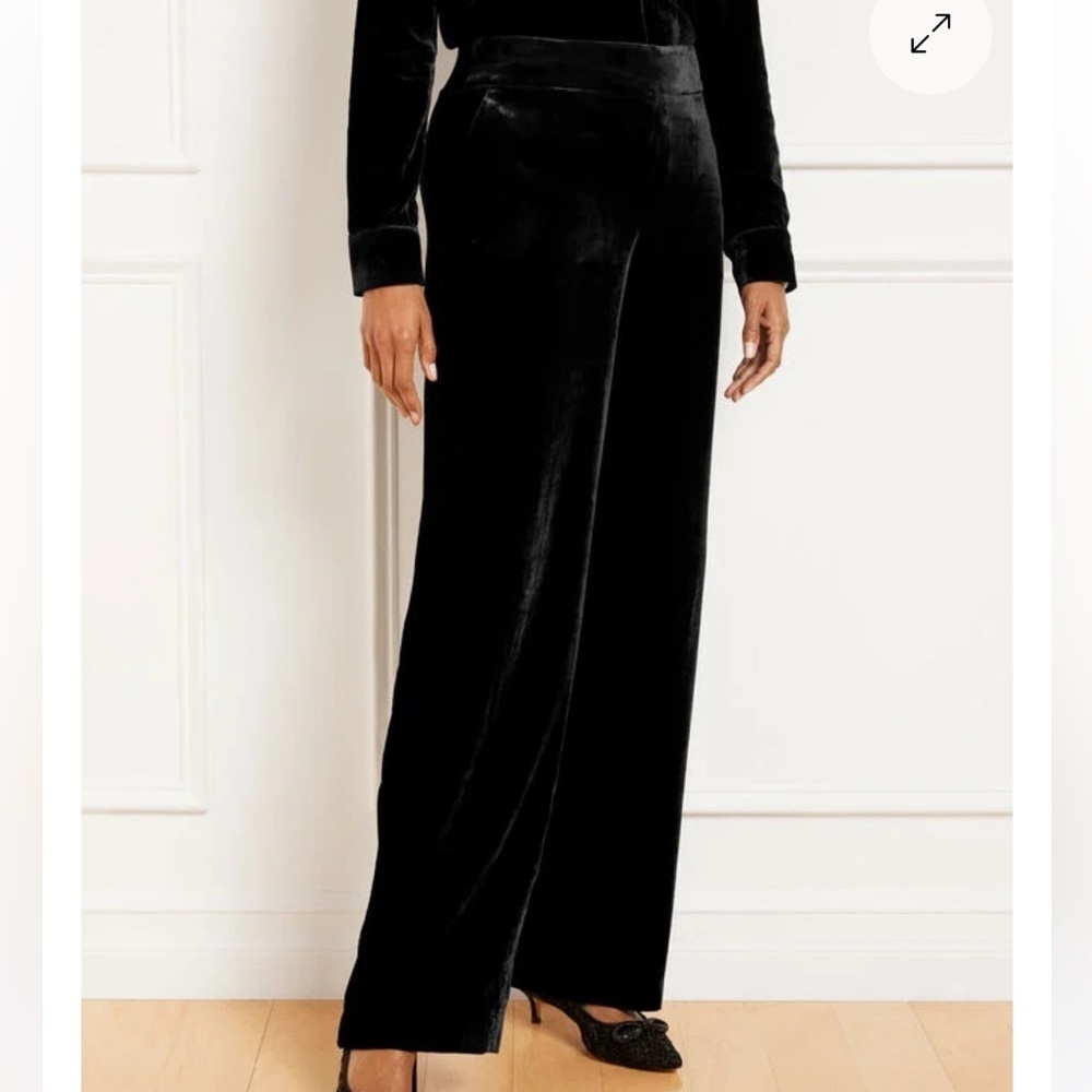 Talbots Wide Leg Effortless Velvet Pants